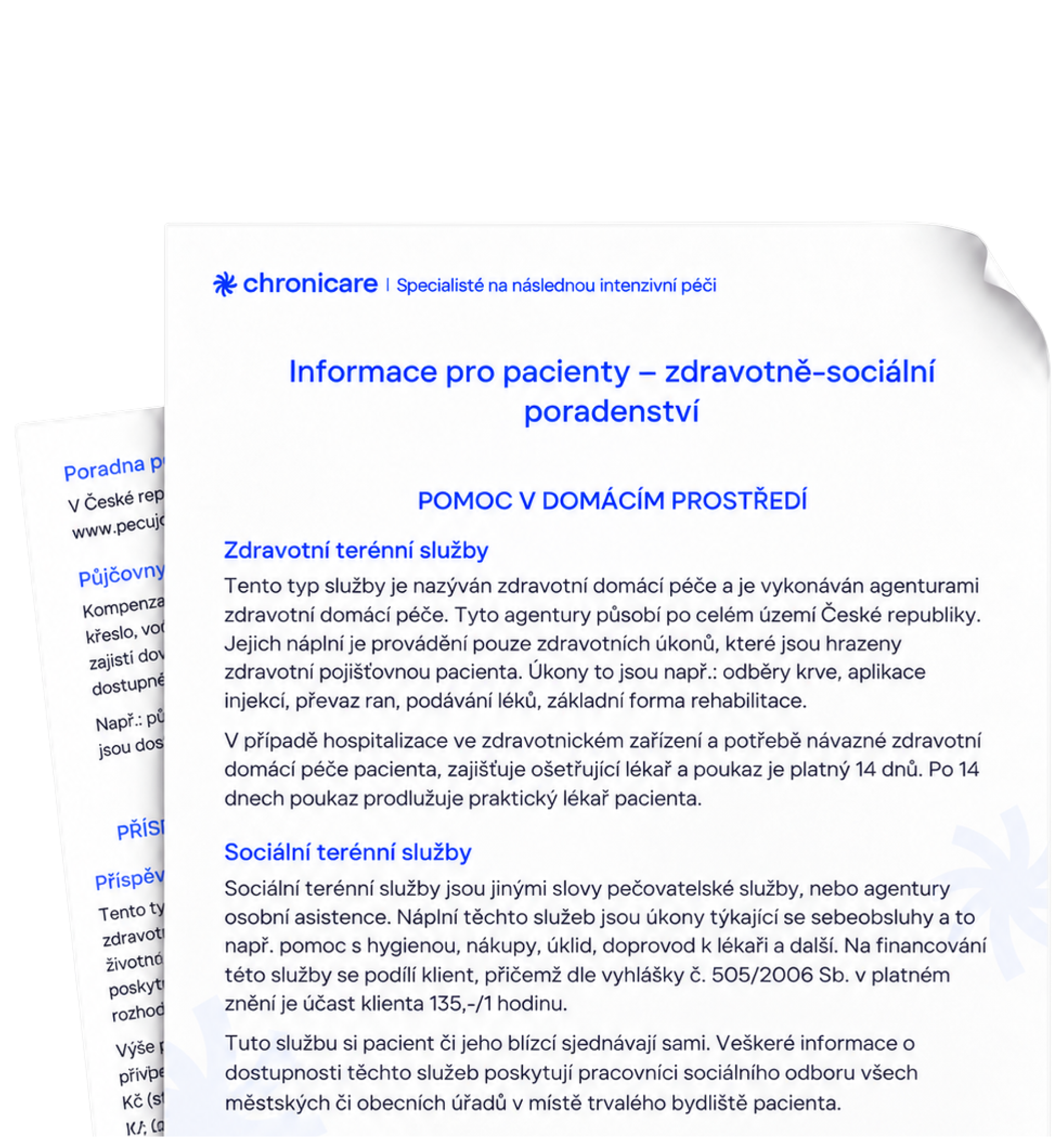 Obálka: Informace pro pacienty: zdravotně-sociální poradenství