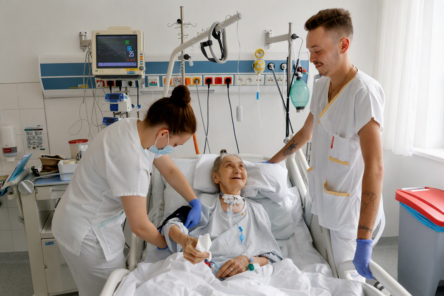Pracovnice při přípravě léčiv