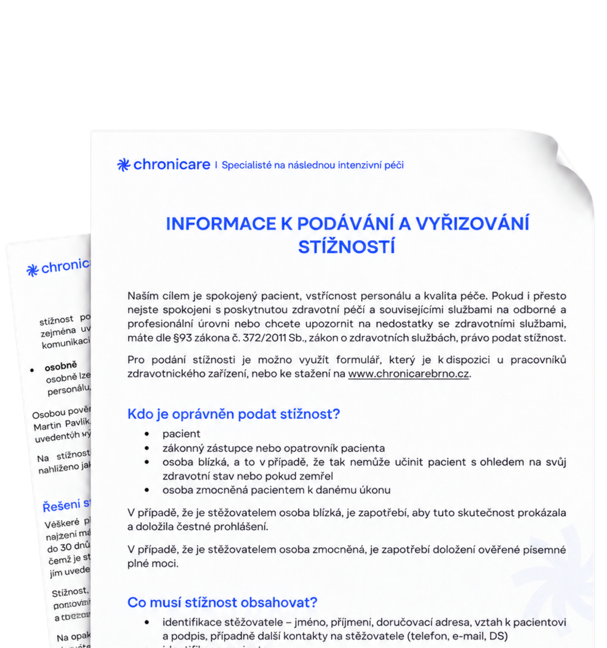 Obálka dokumentu Informace k podávání a vyřizování stížností